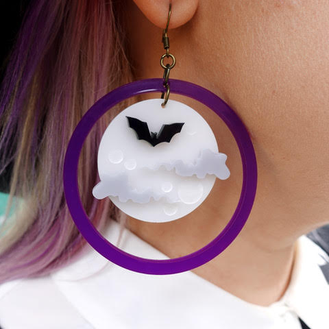 Silly Loaf | Creepy Moon Statement Earrings