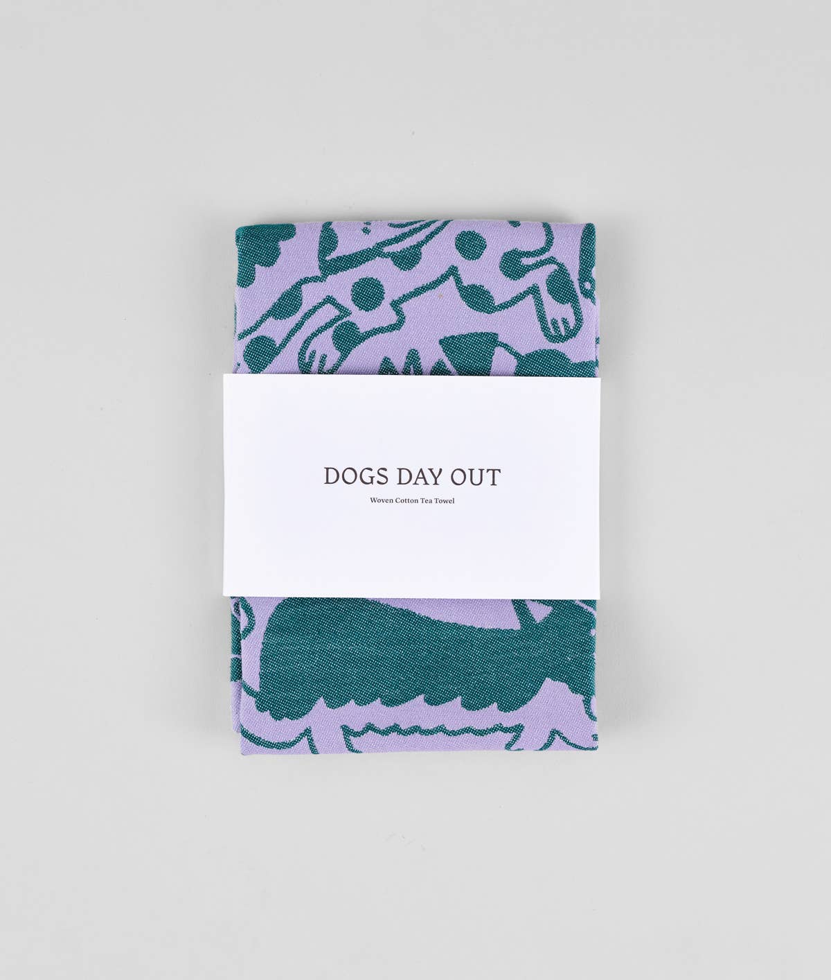 Wrap | Cotton Tea Towel | Dogs Day Out Lilac/Green
