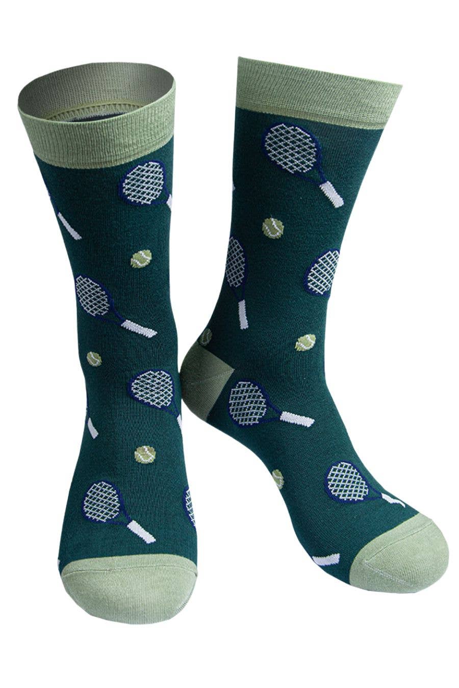 Sock Talk | Mens Bamboo Socks | Tennis, Green | UK 7-11