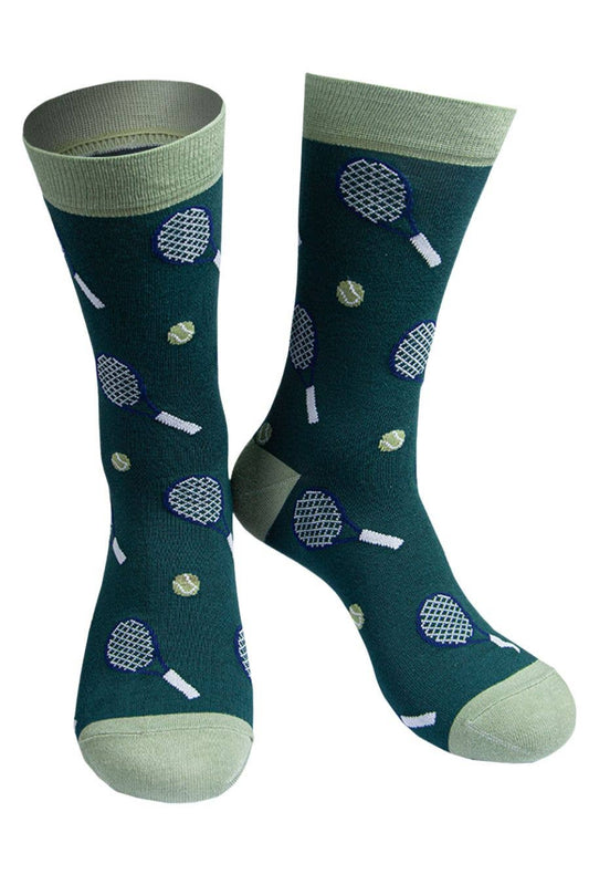 Sock Talk | Mens Bamboo Socks | Tennis, Green | UK 7-11
