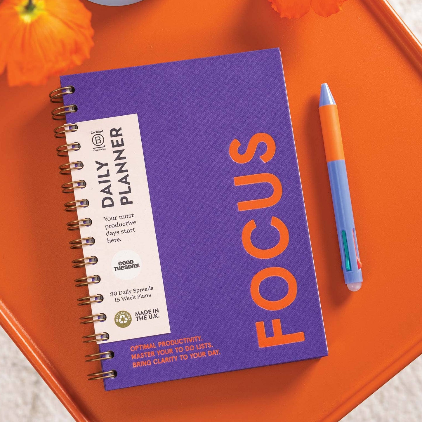 Good Tuesday | Daily Productivity Planner | Undated | Hardback | Purple