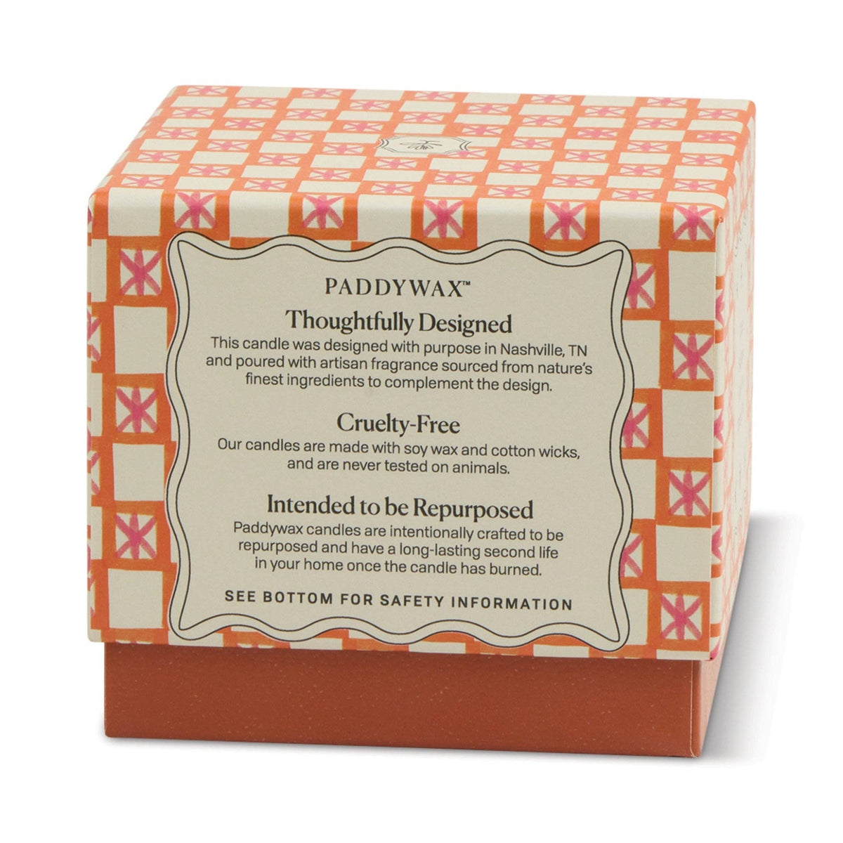 Paddywax | Tulip Pink & Orange Glass Candle | Cactus Flower