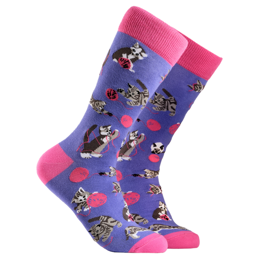 Socktopus | Cats and Wool Socks Lilac | S UK 4-8