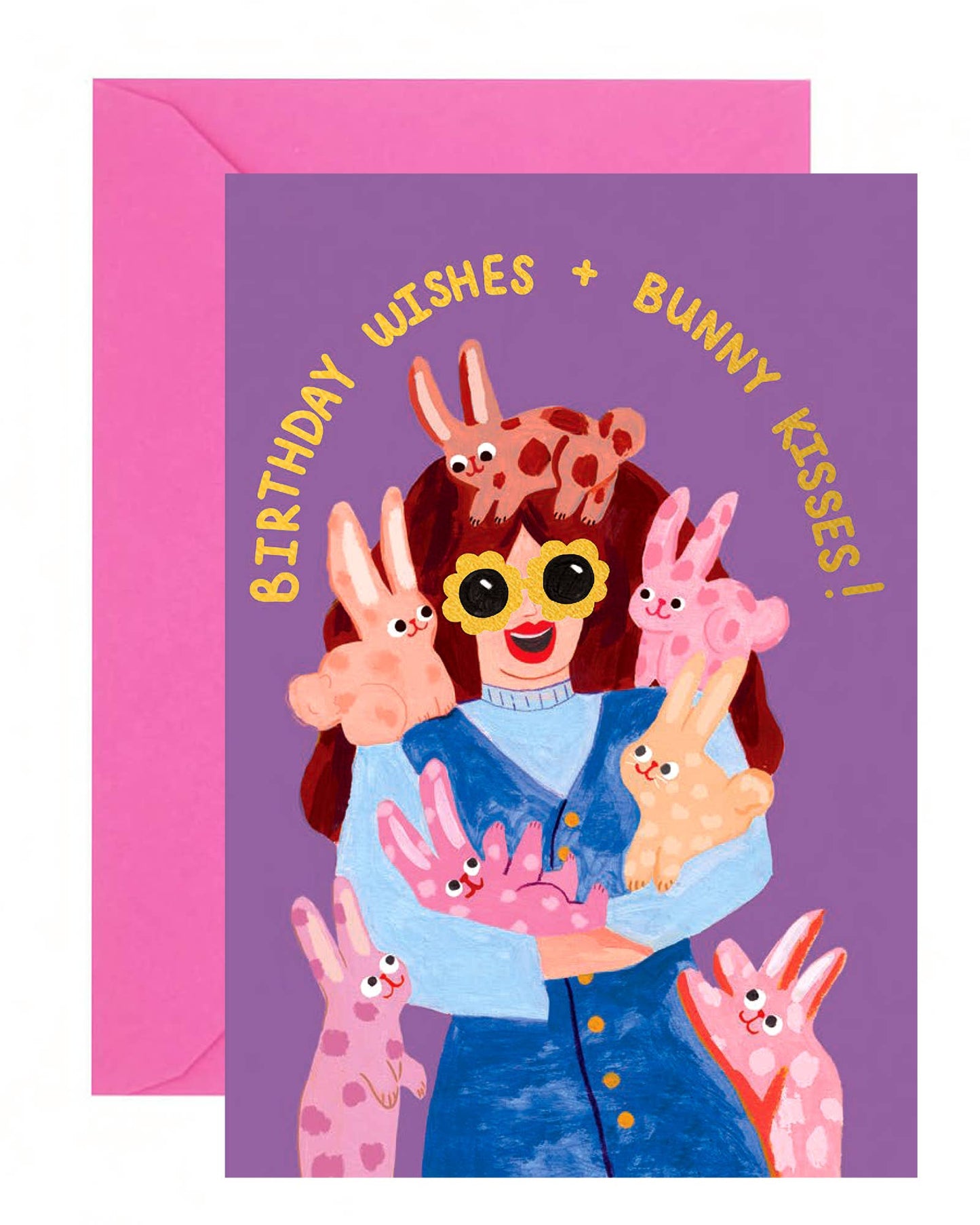 Greetings Card | Birthday Wishes + Bunny Kisses