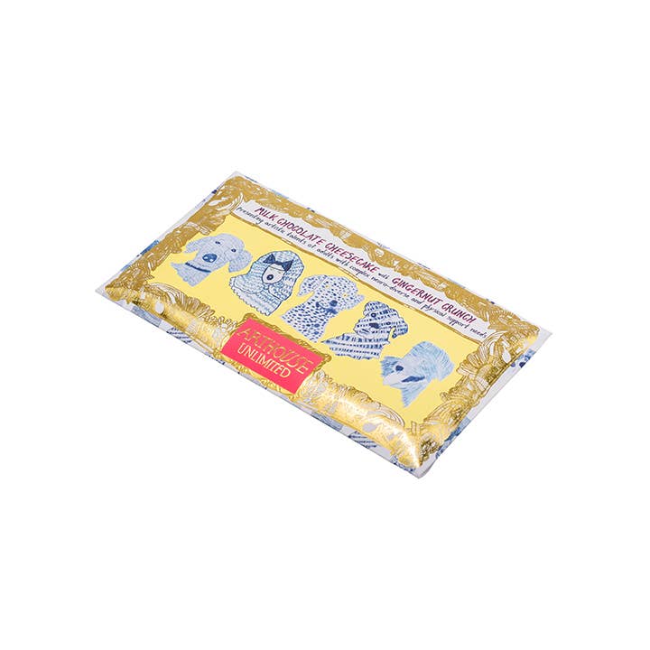 Arthouse Unlimited | Blue Dogs, Milk Chocolate Cheesecake Bar With Gingernut Crunch