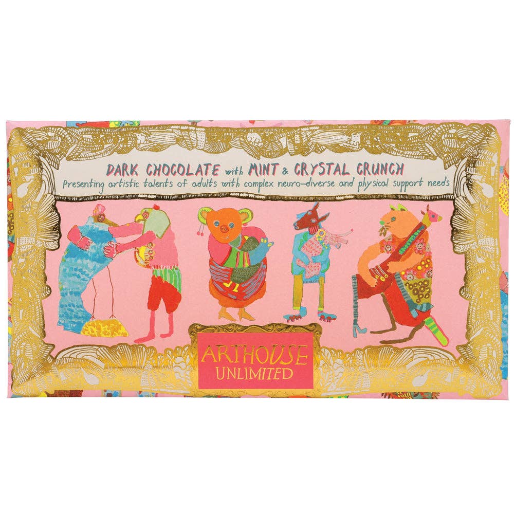 ARTHOUSE Unlimited | Hugging Animals, Dark Chocolate with Mint & Crystal Crunch