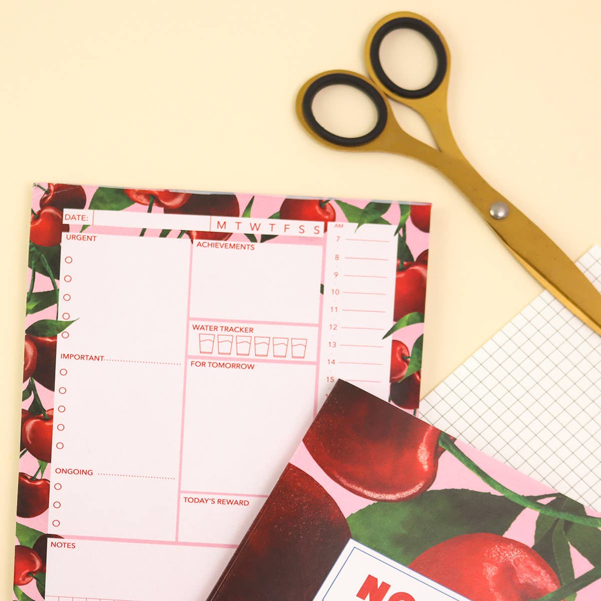 Fawn & Thistle | Daily Desk Pad Planner | Cherries