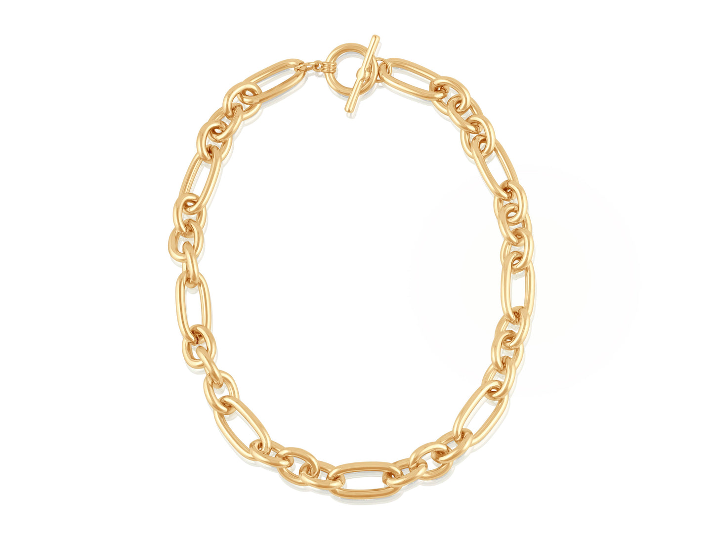 Big Metal London | Necklace | Maude Oval Links T-Bar | Gold