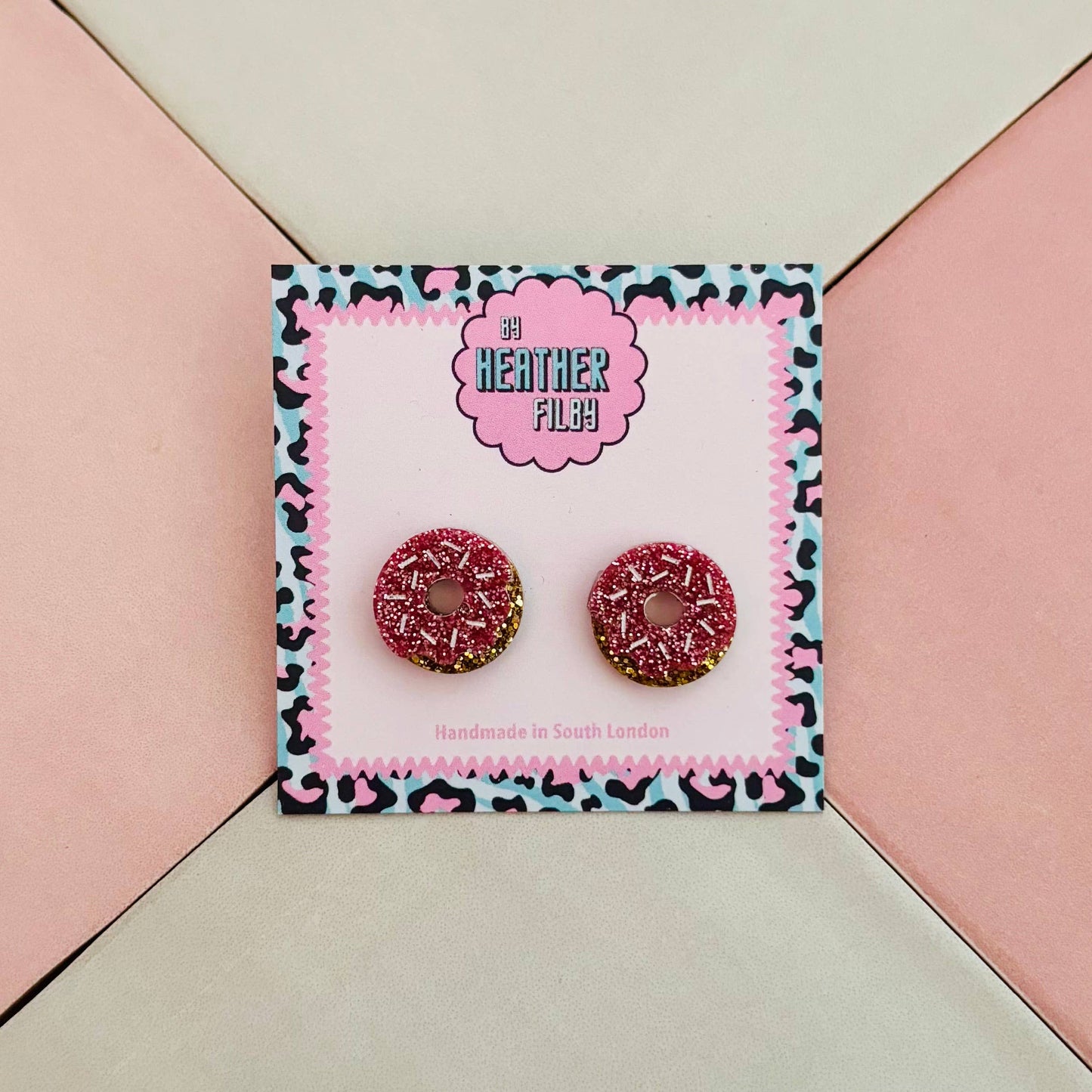 By Heather Filby | Glitter Stud Earrings | Doughnuts