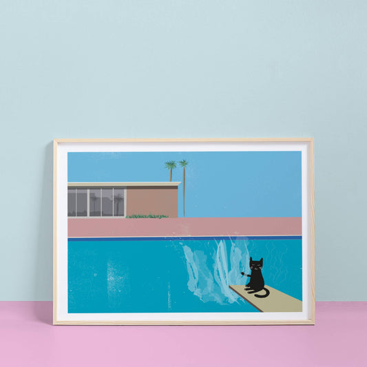 Niaski | A4 Print | The Splash Cat