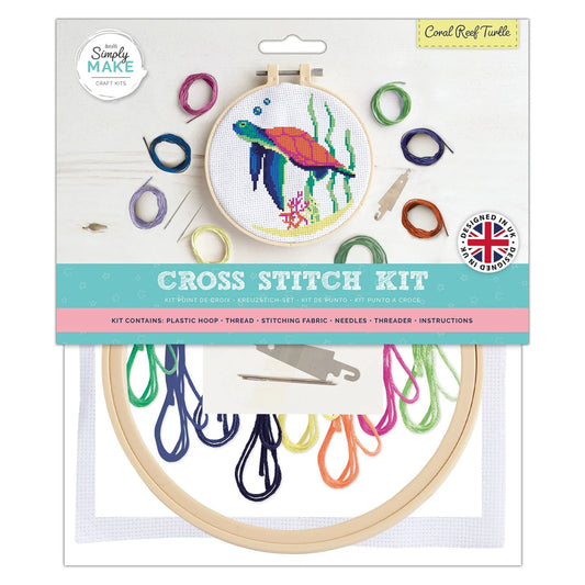 Simply Make | Cross Stitch Kit | Coral Reef Turtle