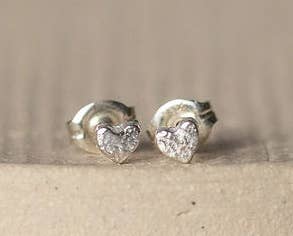 Lucy Kemp Jewellery | Sterling Silver Mini Studs | Heart