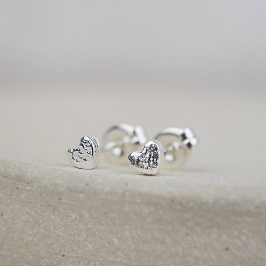 Lucy Kemp Jewellery | Sterling Silver Mini Studs | Heart