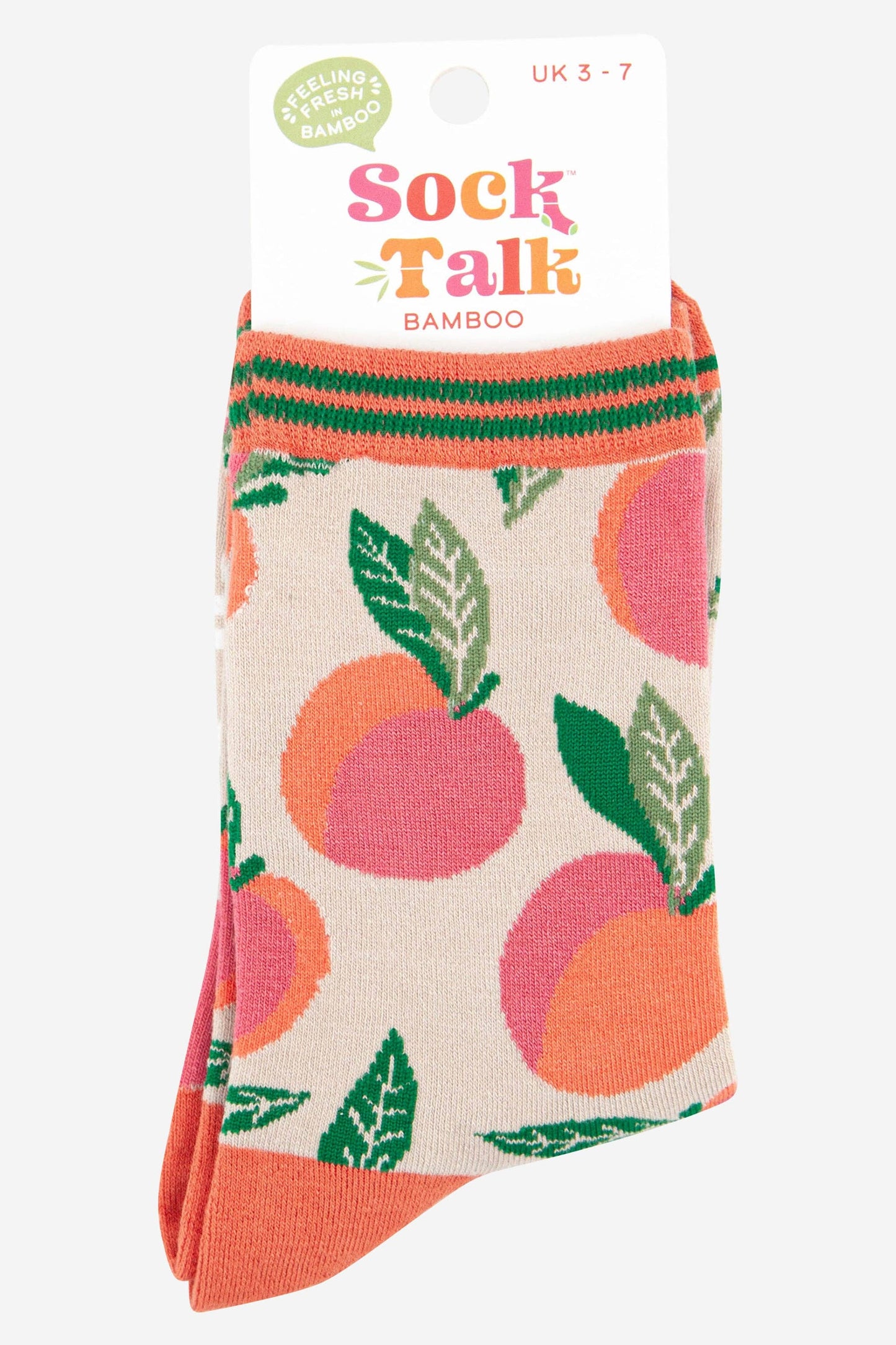 Sock Talk | Women's Peach Print Bamboo Socks | UK 3-7 | EU 36-40