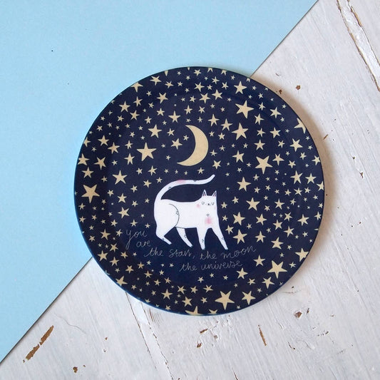 I Like Cats | Trinket Dish | Cat moon & stars