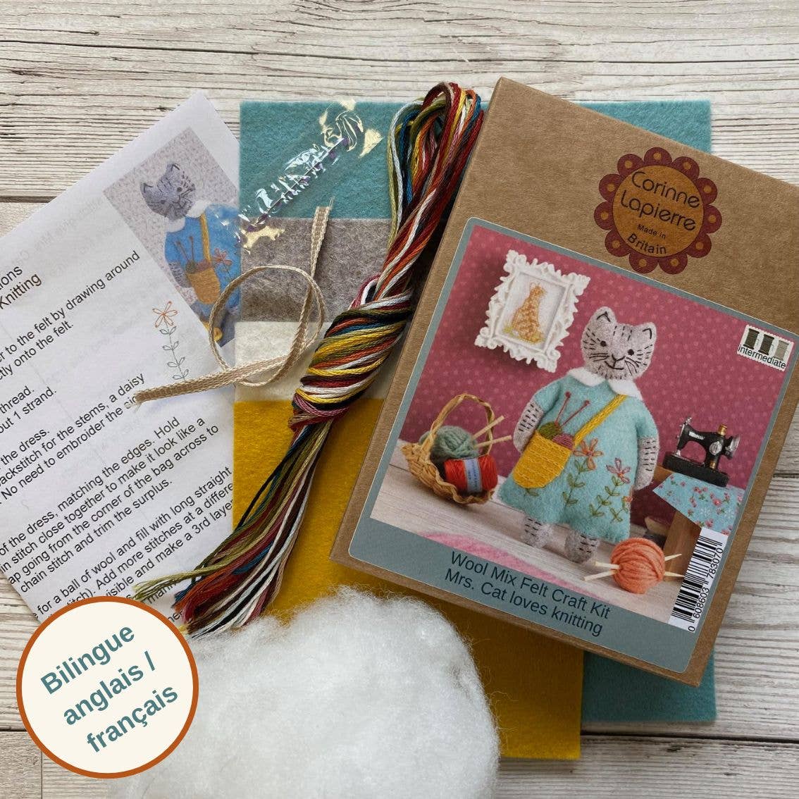 Corinne Lapierre | Mrs. Cat Loves Knitting Felt Craft Mini Kit