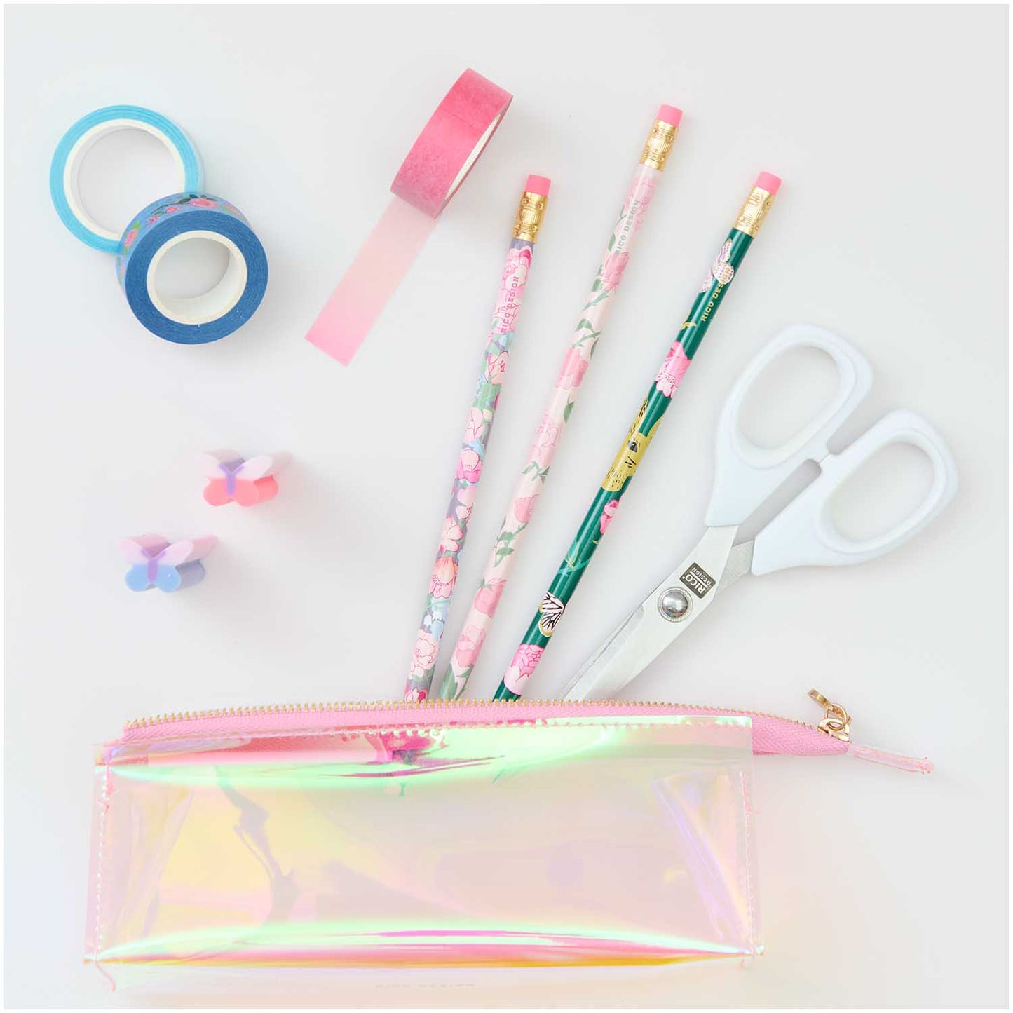 Rico | Paper Poetry | Pencil Case | Iridescent Light Pink