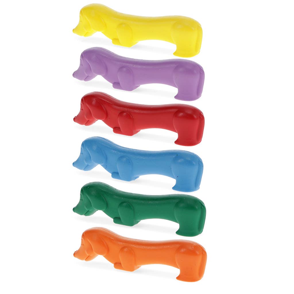Rex |  Set of 6 Sausage Dog shaped crayons
