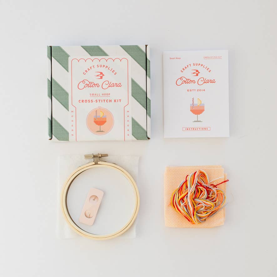 Cotton Clara | Aperol Cocktail | Cross Stitch Kit