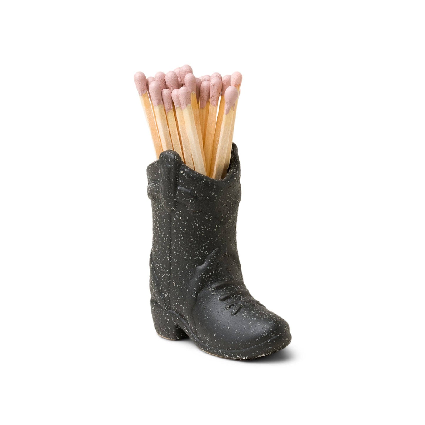 Designworks Collective | Cowboy Boot Match Holder with 25 Matches | Black