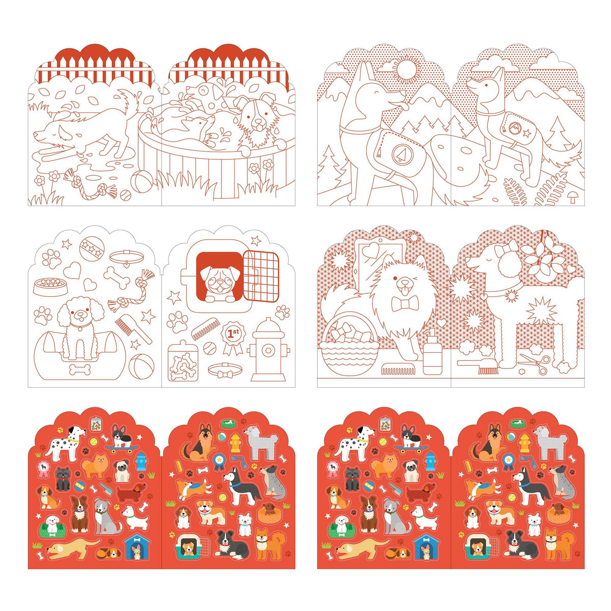 Coloring Book + Stickers | Dogs