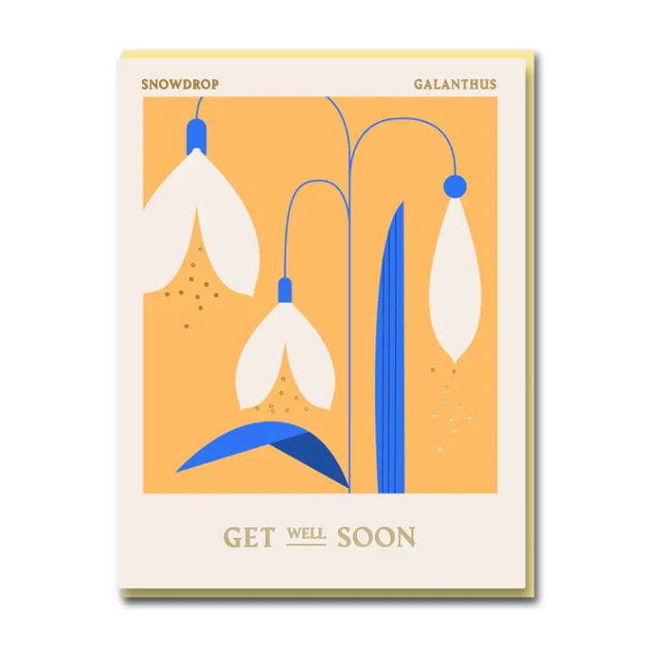 Greetings Card | Snowdrop | "Get Well Soon"