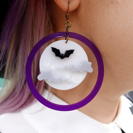 Silly Loaf | Halloween Creepy Moon Earrings
