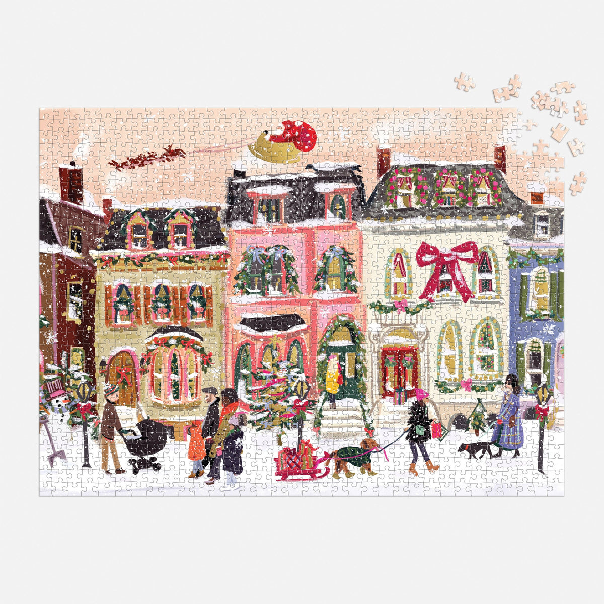 Jigsaw | 1000 Piece Foil Puzzle | Snowfall on Main Street