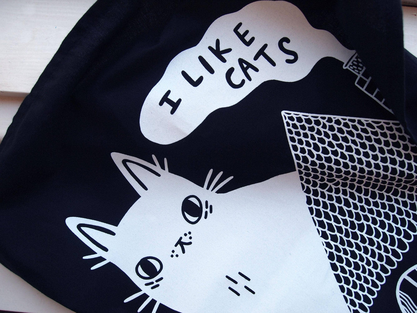 I Like Cats | Cotton Screen Printed Tea Towel | Cat and House