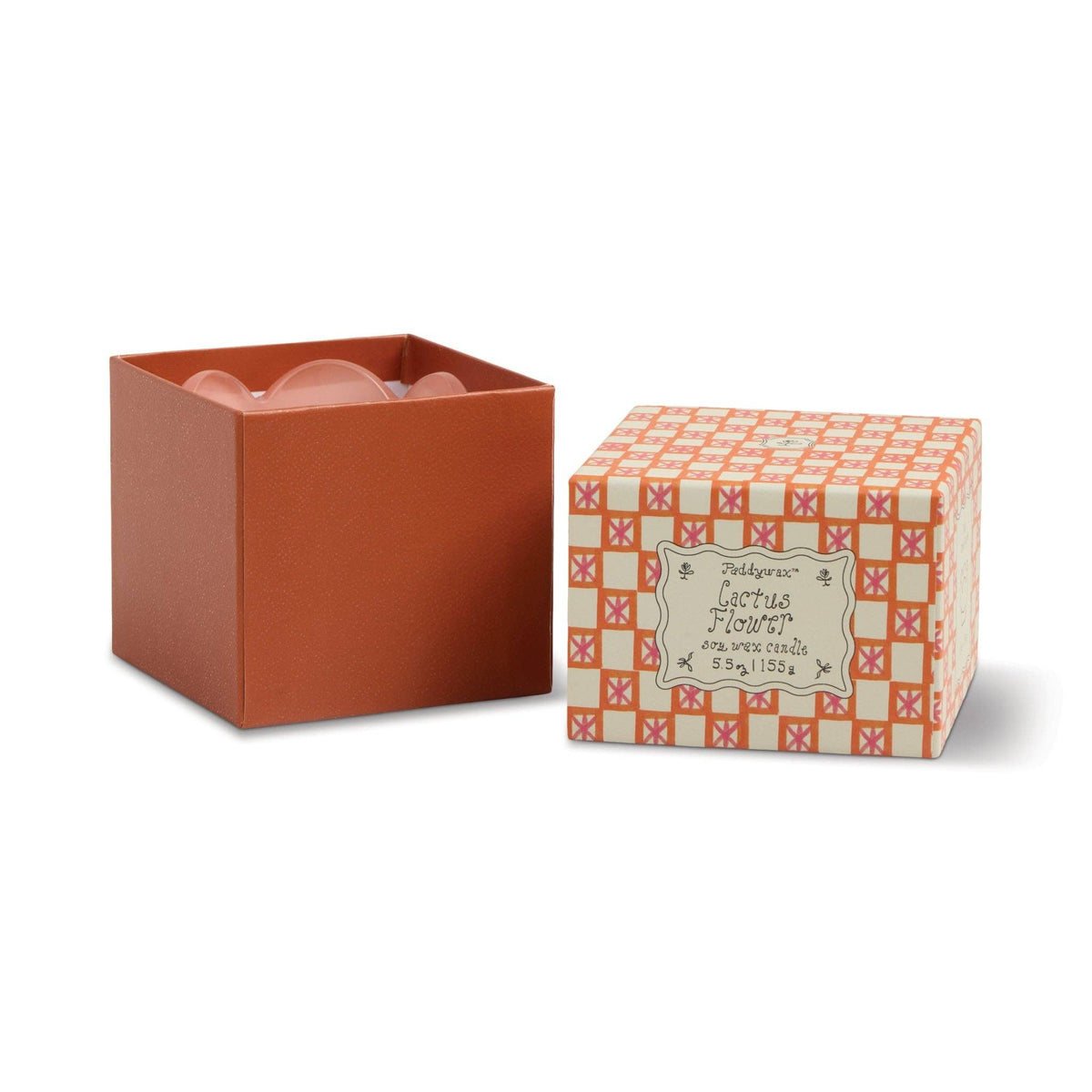 Paddywax | Tulip Pink & Orange Glass Candle | Cactus Flower