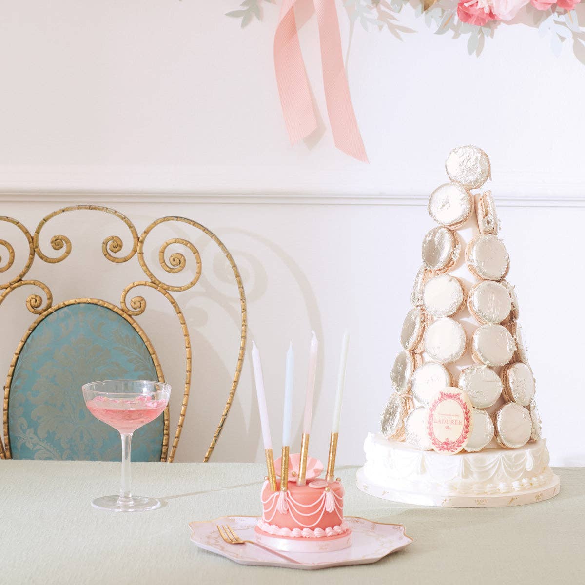 Meri Meri x Ladurée Paris | Gold Dipped Cake Candles
