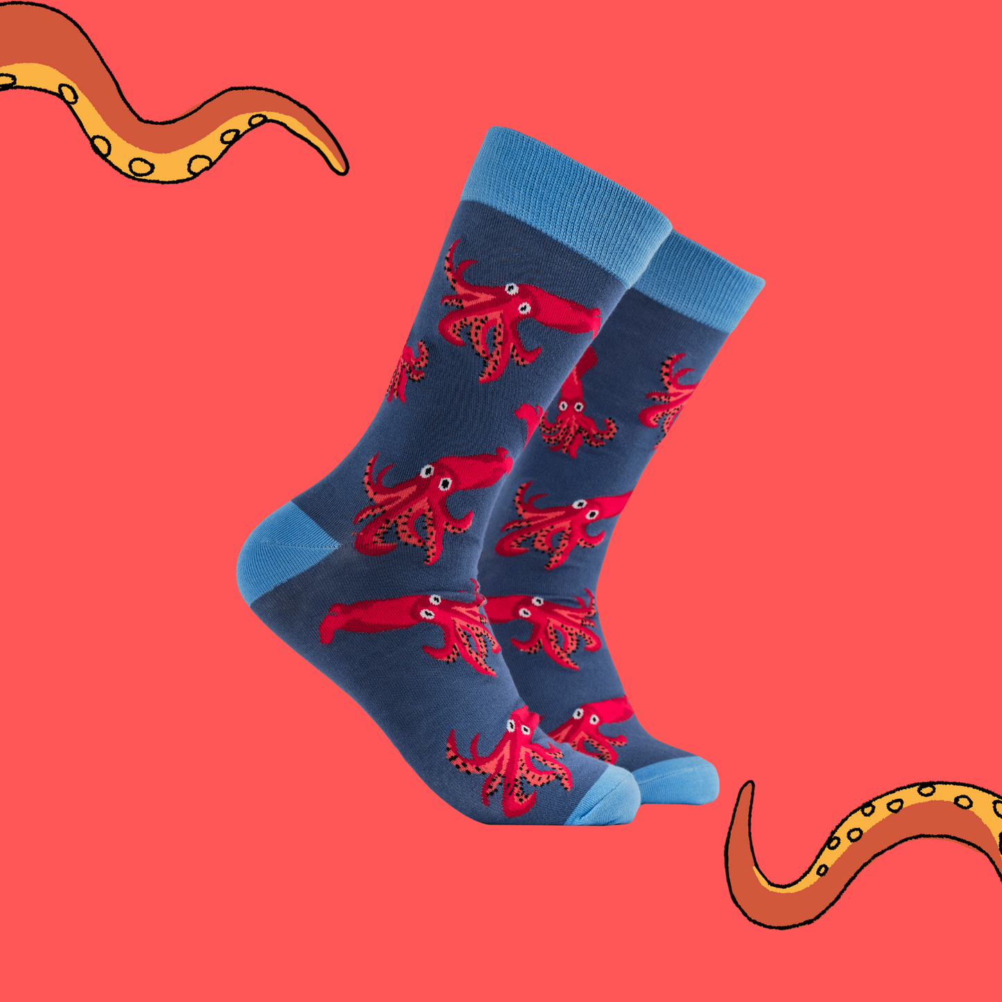 Socktopus | Squid Bamboo Socks | Blue | S UK 4-8