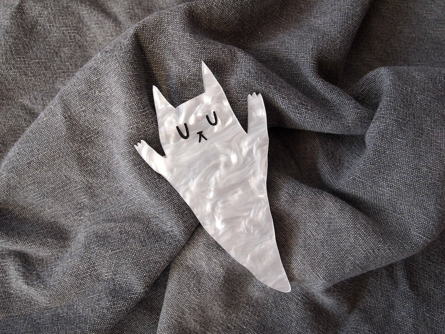 I Like Cats | Laser Cut Acrylic Brooch | Ghost Cat