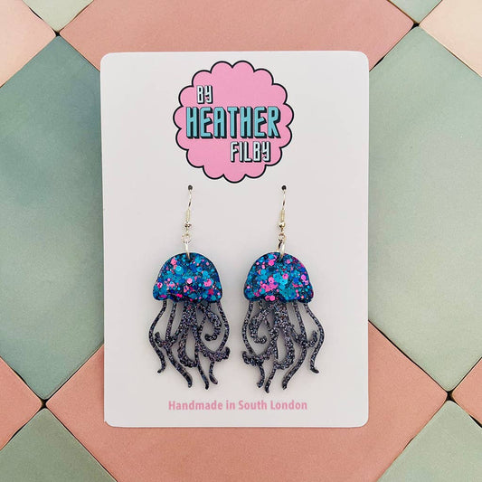 By Heather Filby | Glitzy Glitter Earrings | Jellyfish