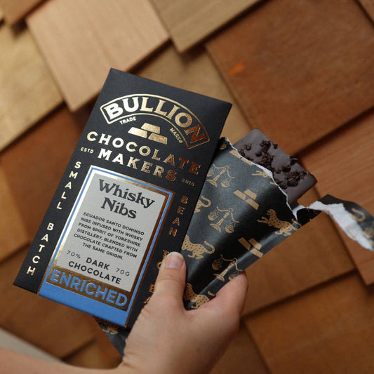 Bullion Chocolate | Enriched Bar | Whisky Nibs