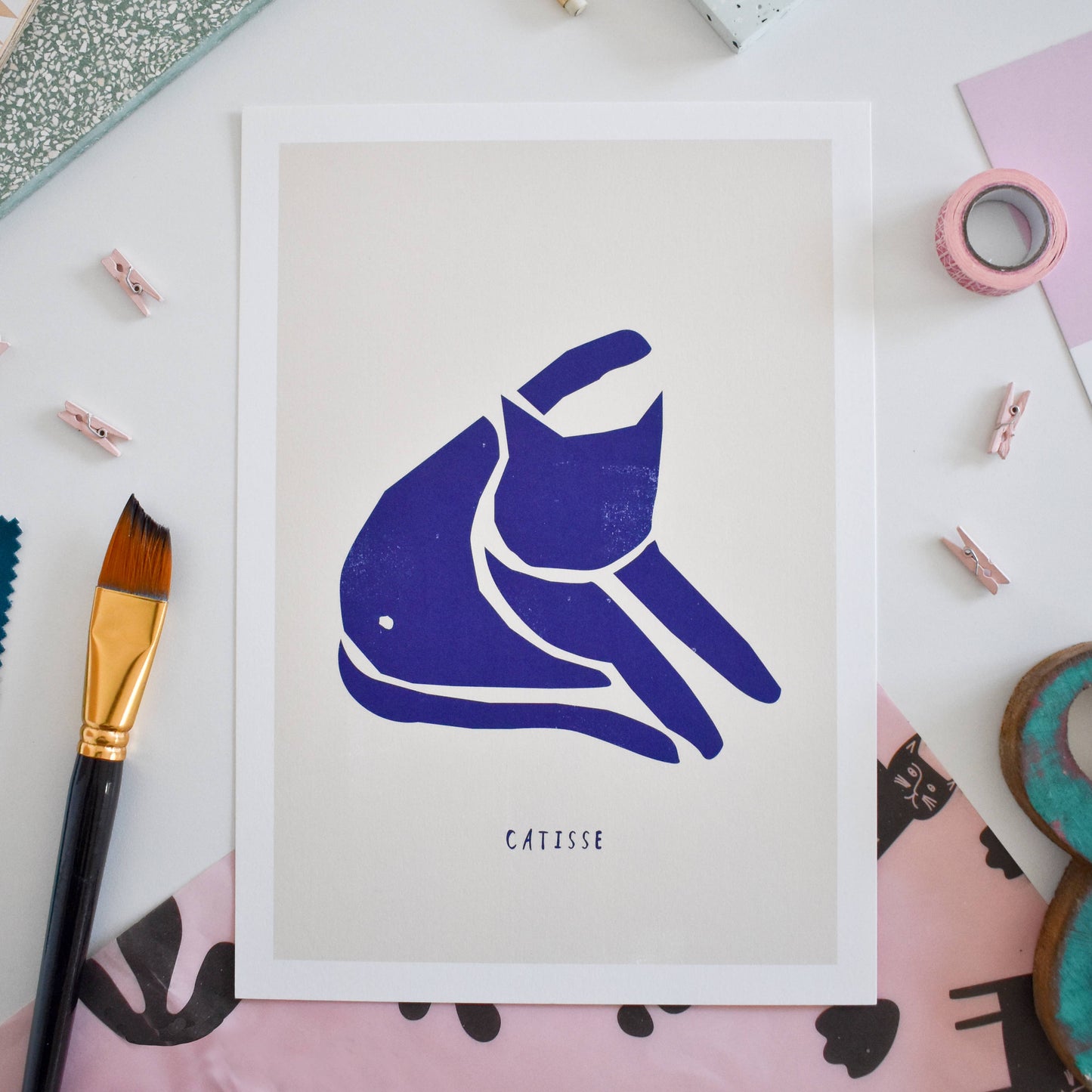 Niaski | A4 Print | Catisse 'Blue Cat'