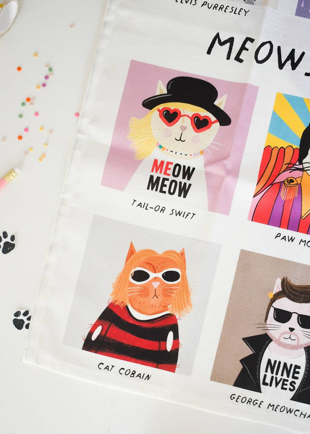 Niaski | Tea Towel | Meowsical Cats