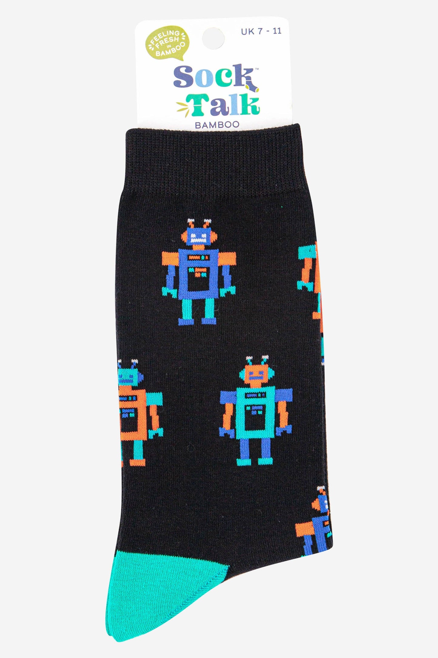 Sock Talk | Men's Bamboo Socks | Retro Robot | UK 7-11
