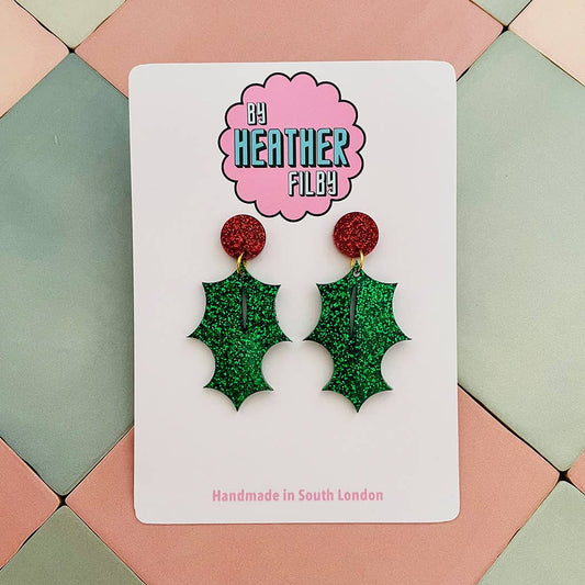 By Heather Filby | Glitzy Glitter Earrings | Holly
