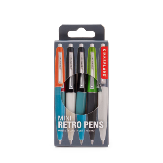 Kikkerland | Mini Retro Pens | Pack of 5