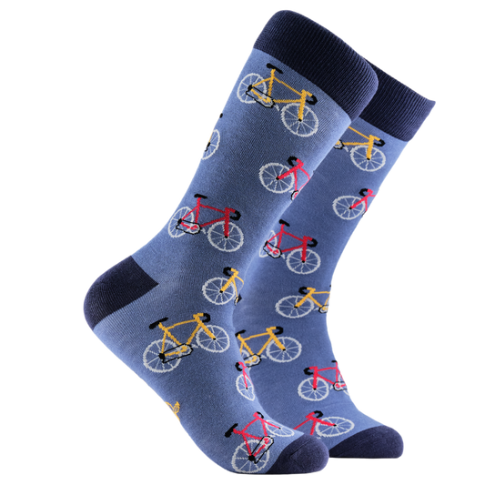 Socktopus | "Wheels" Bamboo Bike Socks Blue | L UK 9-12