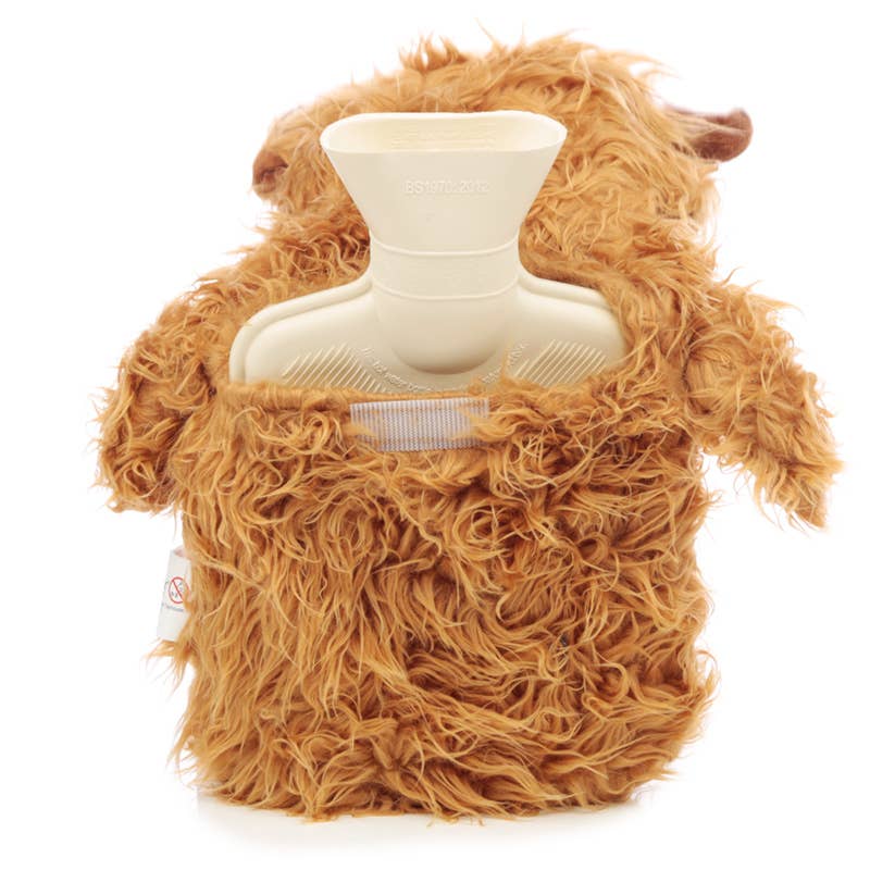 Puckator Ltd | Highland Coo Cow 650ml Hot Water Bottle with Plush Cover