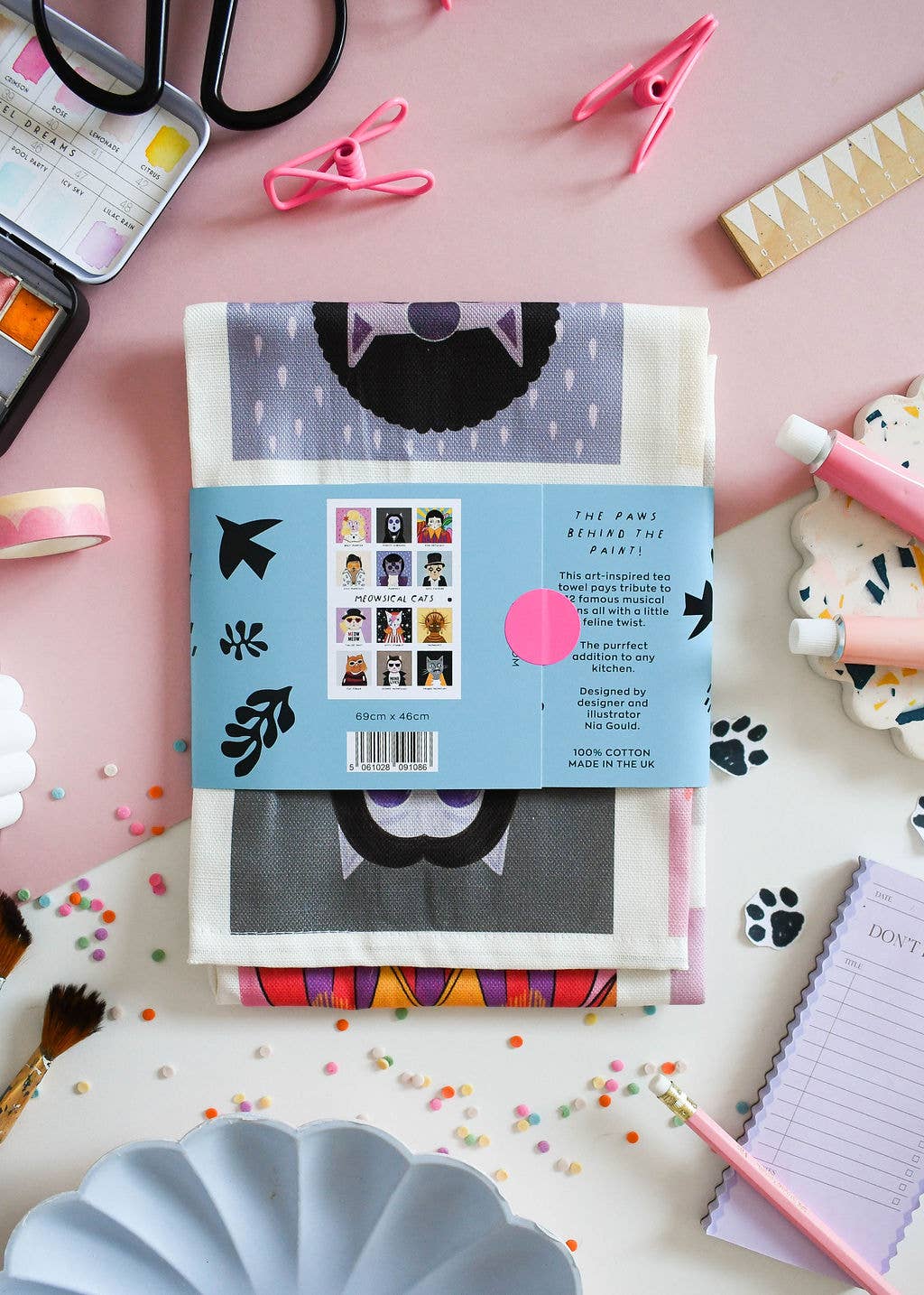 Niaski | Tea Towel | Meowsical Cats