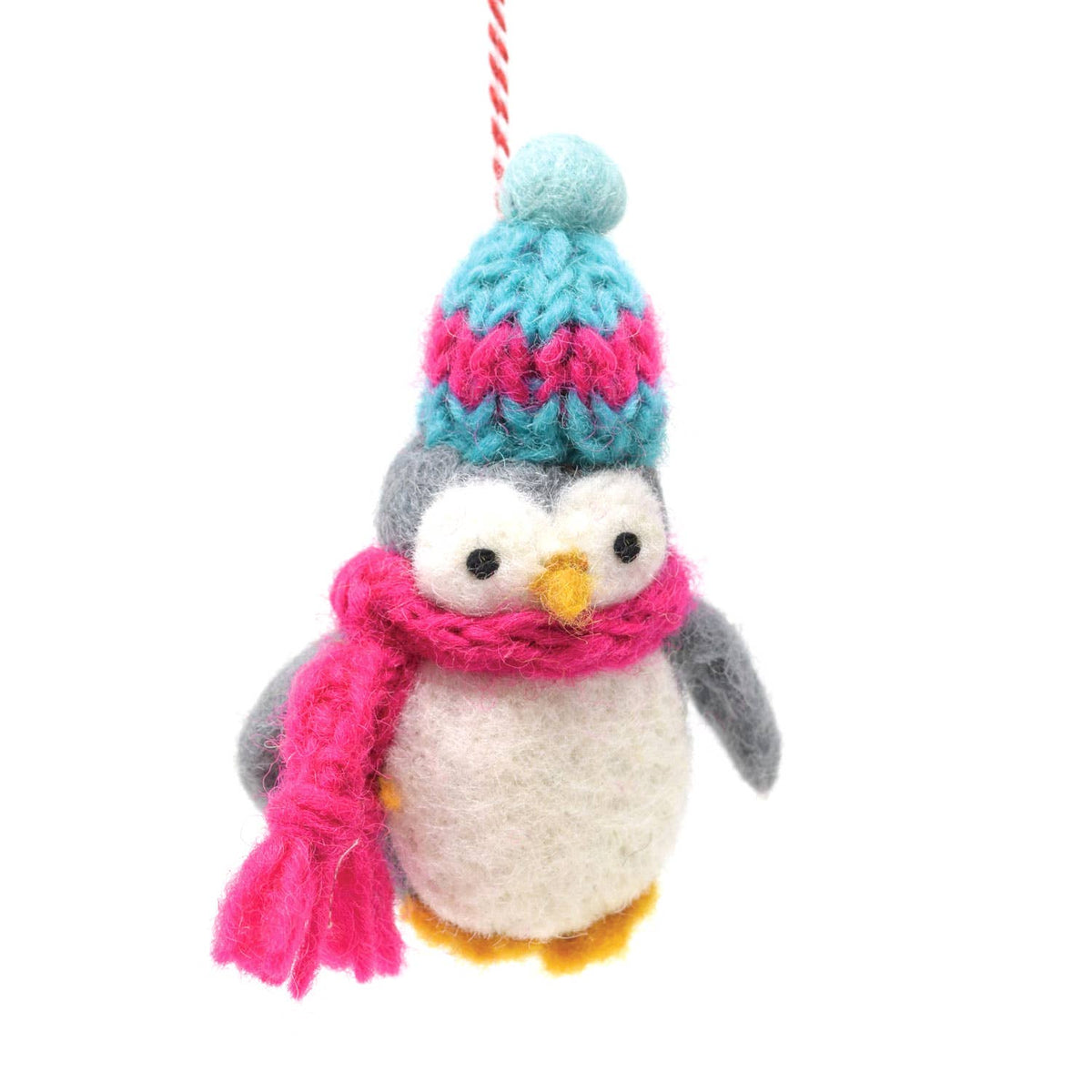 Black Yak | Penguin Christmas Decoration | Pink/Teal