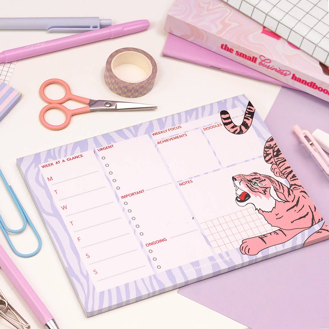 Fawn & Thistle | Weekly Desk Pad Planner | Tiger