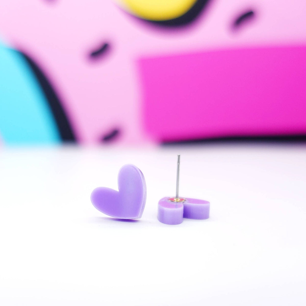 Silly Loaf | Lilac Heart Stud Earrings