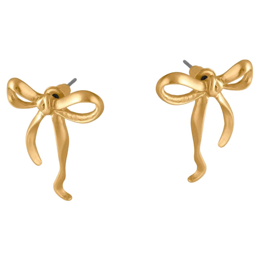 Big Metal London | Earrings | Paloma Bow | Matte Gold