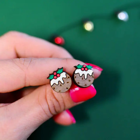 Silly Loaf | Christmas Pudding Stud Earrings
