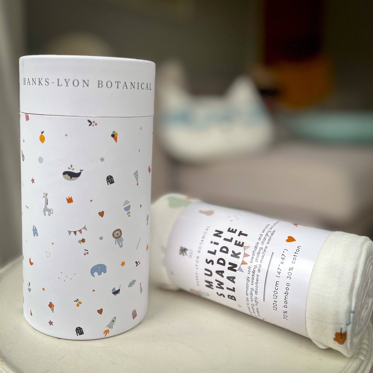 Banks-Lyon Botanical | Bamboo Baby Swaddle Blanket | Signature Print