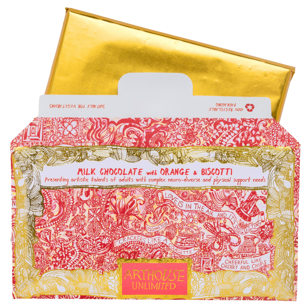Arthouse Unlimited | Love is in the Air, Milk Chocolate Bar with Orange and Biscotti